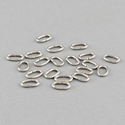 304 Stainless Steel Open Jump Rings Oval Jump Rings, Stainless Steel Color, 8x5x1.2mm, about 66pcs/10g(X-STAS-Q186-03-8x5mm)