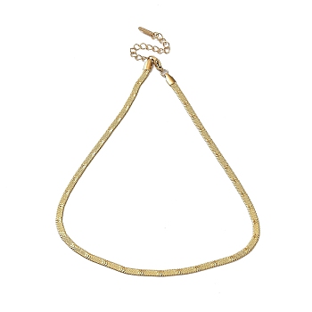 Ion Plating(IP) 304 Stainless Steel Herringbone Chain Necklace, Real 18K Gold Plated, 15.91 inch(40.4cm)