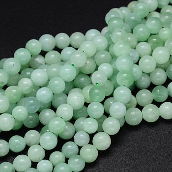Natural Myanmar Jade/Burmese Jade Round Bead Strands, 4mm, Hole: 1mm, about 99pcs/strand, 16 inch