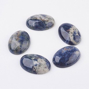 Natural Sodalite Flat Back Cabochons, Oval, 40x30x8.5mm