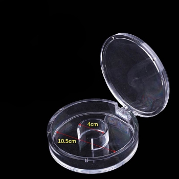 Round Plastic Single Bracelet Display Case, Bracelet Jewelry Organizer Holder, Clear, 11.5x3.5cm