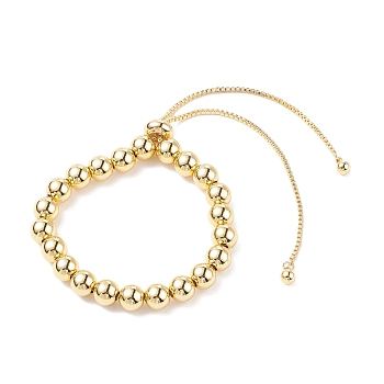 Brass Bolo Bracelets, Slider Bracelets, Long-Lasting Plated, Round, Golden, 1-7/8 inch~4 inch(4.9~10.2cm)