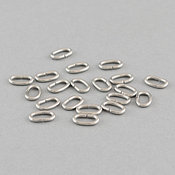 304 Stainless Steel Open Jump Rings Oval Jump Rings, Stainless Steel Color, 8x5x1.2mm, about 66pcs/10g