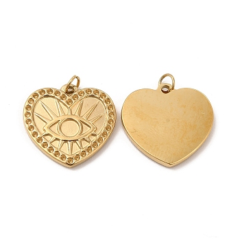 Ion Plating(IP) 304 Stainless Steel Pendant Cabochon Settings, Rhinestone  Settings, with Jump Ring, Heart, Real 14K Gold Plated, Tray: 3mm, Fit for 0.8mm Rhinestone, 15x15.5x1.5mm, Hole: 2.5mm