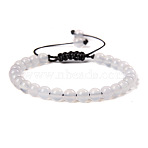 Natural Quartz Crystal Round Bead Adjustable Braided Bracelets, 6mm(UO3136-28)