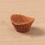 Resin Bamboo Rattan Miniature Basket Ornaments, Micro Landscape Home Dollhouse Accessories, Pretending Prop Decorations, Saddle Brown, 30x15mm(PW-WG81F97-13)