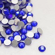 Glass Flat Back Rhinestone, Grade A, Back Plated, Faceted, Half Round, Cobalt, 4.6~4.8mm, about 1440pcs/bag(RGLA-C002-SS20-369)