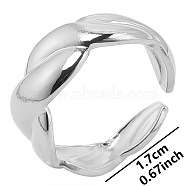 Vintage Stainless Steel Twist Couple Rings, Open Cuff Rings for Men and Women, Stainless Steel Color(LF2085-1)