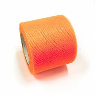 Deco Mesh Ribbons, Tulle Fabric, Tulle Roll Spool Fabric For Skirt Making, Dark Orange, 2 inch(5cm), about 25yards/roll(22.86m/roll)(OCOR-P010-C-C60)