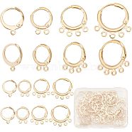 50Pcs 4 Style Rack Plating Brass & 304 Stainless Steel Leverback Earring Findings, with Horizontal Loops, Lead Free & Cadmium Free, Real 24K Gold Plated, 14.5~18.5x11~18x1.5~2mm, Hole: 1.2~1.5mm, Pin: 1mm(DIY-CN0002-53)