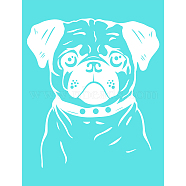 Self-Adhesive Silk Screen Printing Stencil, for Painting on Wood, DIY Decoration T-Shirt Fabric, Turquoise, Dog Pattern, 28x22cm(DIY-WH0173-048)