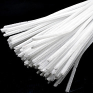 DIY Plush Sticks, Chenille Stems, Pipe Cleaners, Kid Craft Material Doll Making, White, 300x6mm, about 98~100pcs/bag(DARK-PW0001-156A)