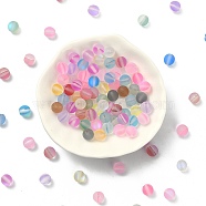Transparent Frosted Glass Beads, Round, Mixed Color, 6mm(FGLA-YW0001-02A)