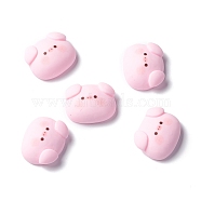 Resin Cabochons, Pig Head, Pink, 17x21x7.5mm(RESI-C008-02)