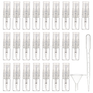 Perfume Dispensing Kits, including 40Pcs Glass Sample Perfume Spray Bottles, with 10Pcs 2ml Disposable Plastic Dropper & 4Pcs Funnel Hopper, Clear, Bottle: 1.4x5cm, Capacity: 2ml(0.07fl. oz)(MRMJ-BC0003-31B)