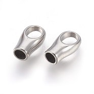 304 Stainless Steel Cord Ends, End Caps, Stainless Steel Color, 12x6.5x4.5mm, Hole: 4x6mm, Inner Diameter: 3.5mm(STAS-L219-04P)