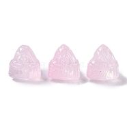 Baking Paint Glass Beads, Triangular Zongzi, Pearl Pink, 15.5~16x15x14mm, Hole: 1.2mm(GLAA-S202-15F)