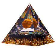 Natural Black Stone Crystal Pyramid Decorations, Healing Angel Crystal Pyramid Stone Pyramid, for Healing Meditation, 60x60x65mm(JX072A)