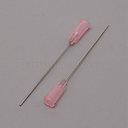 Plastic Fluid Precision Blunt Needle Dispense Tips, with 304 Stainless Steel Pin, Pink, 6.75x0.77cm, Inner Diameter: 0.42cm, Pin: 0.9mm(TOOL-WH0140-19G)