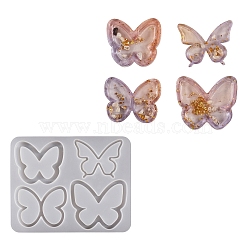 DIY Pendant Silicone Molds, Resin Casting Pendant Molds, For UV Resin, Epoxy Resin Jewelry Making, White, Butterfly, 110x138x9mm, pattern: 44~53mmx52~62mm.(DIY-S047-01A)