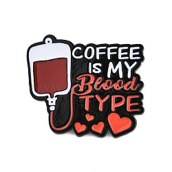 Transfusion Coffee with Word Enamel Pins, Alloy Brooches for Backpack Clothes, Mixed Color, 27.3x32mm(JEWB-Q014-11B)