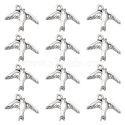 Alloy Pendants, Lead Free and Cadmium Free, Bird, Antique Silver, 17.5mm long, 22.5mm wide, 1.5mm thick, hole: 2mm(X-EA11924Y)