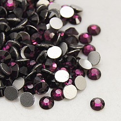 Glass Flat Back Rhinestone, Grade A, Back Plated, Faceted, Half Round, Amethyst, 7.1~7.3mm, about 288pcs/bag(RGLA-C002-SS34-204)