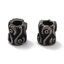 Column 304 Stainless Steel Beads, Antique Silver, 4.5x4mm, Hole: 1.8mm(STAS-M057-49A-AS)