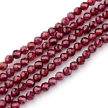 Natural Garnet Beads Strands, Round, 2mm, Hole: 0.8mm, about 178pcs/strand, 15.9 inch