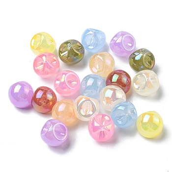 Plating Iridescent Acrylic Beads, Round, Mixed Color, 16.5x16mm, Hole: 3.5mm