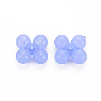 Transparent Acrylic Beads, Dyed, Ten Shape, Medium Slate Blue, 13x13x5mm, Hole: 1.5mm, about 1510pcs/500g