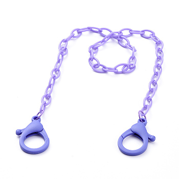 Personalized ABS Plastic Cable Chain Necklaces, Handbag Chains, with Lobster Claw Clasps, Lilac, 18.97 inch(48.2cm)