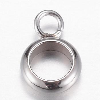 303 Stainless Steel Hangers Link, Round, Stainless Steel Color, 9x6x2mm, Hole: 1.5mm, inner diameter: 4mm