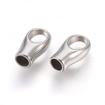 304 Stainless Steel Cord Ends, End Caps, Stainless Steel Color, 12x6.5x4.5mm, Hole: 4x6mm, Inner Diameter: 3.5mm