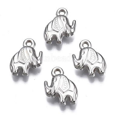 Platinum Elephant Plastic Pendants