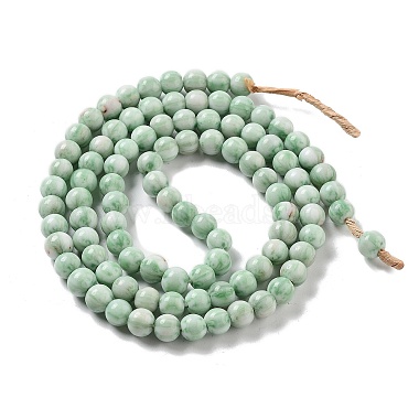 Dark Sea Green Round Lampwork Beads