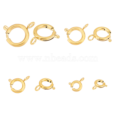 Real 18K Gold Plated 201 Stainless Steel Spring Ring Clasps