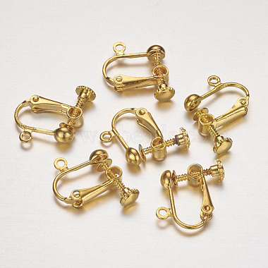 Brass Clip-on Earring Findings(KK-G287-02-G)-2