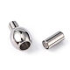 Smooth 304 Stainless Steel Magnetic Clasps with Glue-in Ends(STAS-Q141)-3