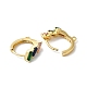 Rack Plating Brass Micro Pave Colorful Cubic Zirconia Hoop Earrings Finding(KK-E084-62G)-2