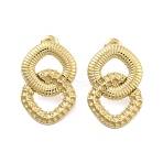 Ion Plating(IP) 304 Stainless Steel Stud Earrings, Rhombus, Real 14K Gold Plated, 29.5x19.5mm(EJEW-P258-27G)