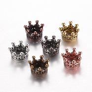 Alloy Beads, Crown, Large Hole Beads, Mixed Color, 10.5x7mm, Hole: 6mm(PALLOY-G148-09)