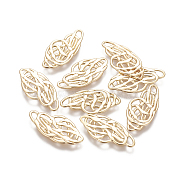 Brass Filigree Joiners, Real 18K Gold Plated, 22.4x10.5x0.8mm, Hole: 1~1.8mm(KK-I644-24G)