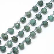 Natural Amazonite Beads Strands, Faceted Teardrop, 13~14x10~11mm, Hole: 1mm, about 28pcs/strand, 15.7 inch(G-R435-15I)