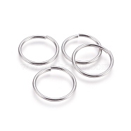 304 Stainless Steel Open Jump Rings, Stainless Steel Color, 12 Gauge, 25x2mm, Inner Diameter: 21mm, 120pcs/bag(STAS-P212-25P-01)