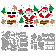 Christmas Theme Carbon Steel Cutting Dies Stencils, for DIY Scrapbooking, Photo Album, Decorative Embossing Paper Card, Stainless Steel Color, Santa Claus, 79~93x117~129x0.8mm, 2pcs/set(DIY-WH0309-1201)