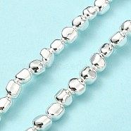 Synthetic Non-magnetic Hematite Beads Strands, Long-Lasting Plated, Oval, Silver Plated, 6~7x6~7x6~7mm, Hole: 0.8~0.9mm, about 64~65pcs/strand, 16.14~16.54 inch(41~42cm)(G-C024-07C)
