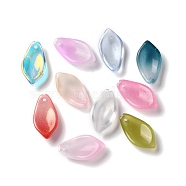 Dyed & Heated Glass Pendants, Ilibiscus Petaline, Mixed Color, 20x11x6.5mm, Hole: 1.2mm(GLAA-B009-01)