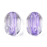 Transparent Acrylic Beads, Oval, Faceted, Mauve, 14x10x10mm, Hole: 2mm, about 450pcs/500g(TACR-S154-24A-47-01)