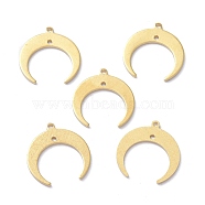 Brass Pendant, for Jewelry Making, Double Horn/Crescent Moon, Raw(Unplated), 18.5x18x1mm, Hole: 1.2mm(KK-P206-02C)